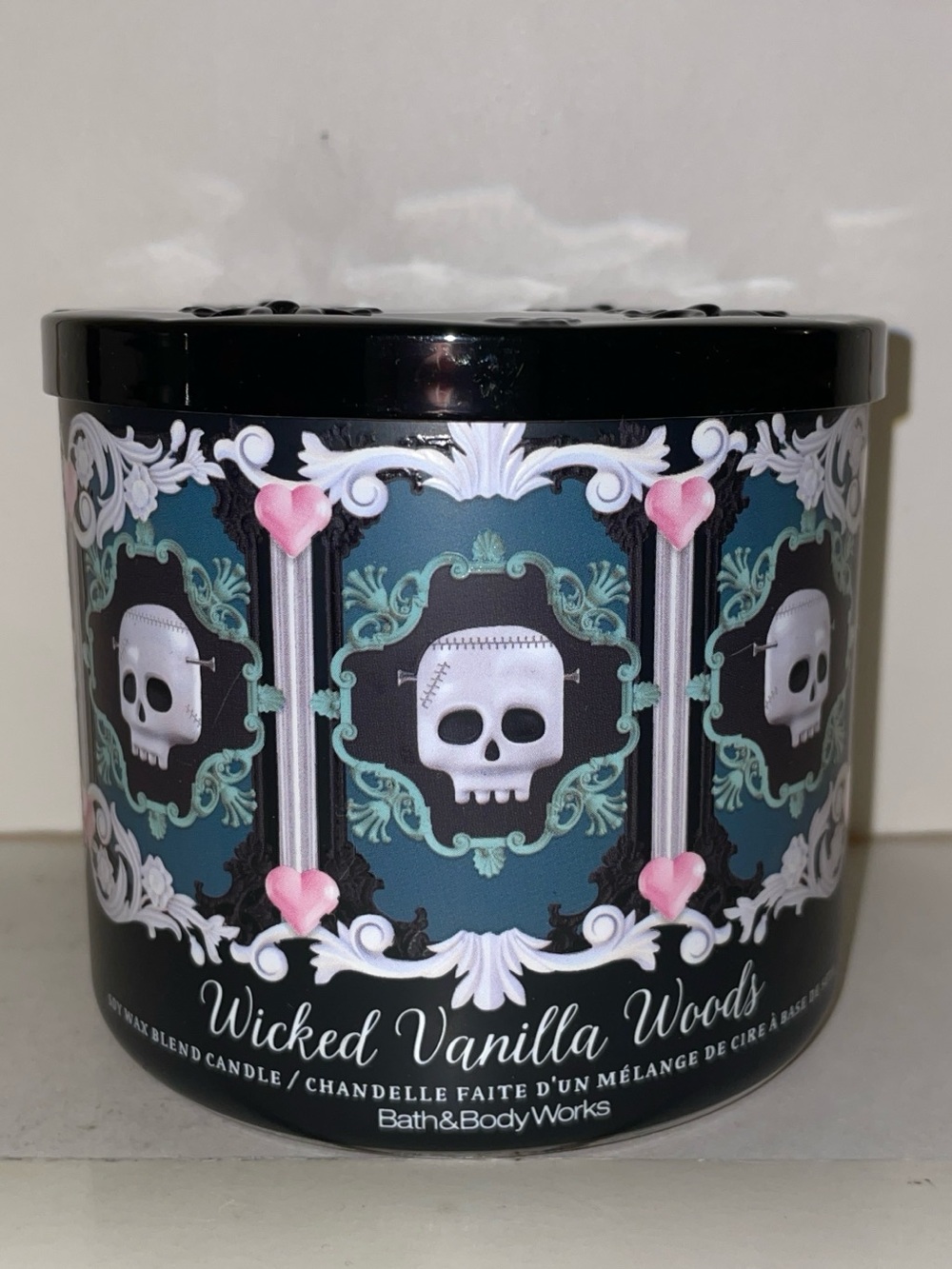 Bath & Body Works Wicked Vanilla Woods Scented Candle 3 Wick Halloween New